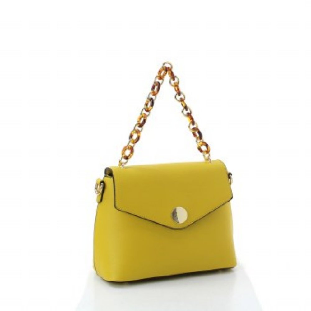 Yellow Handbag with Gold Detail